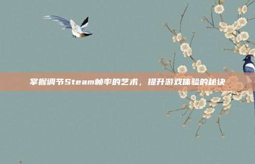掌握调节Steam帧率的艺术,提升游戏体验的秘诀