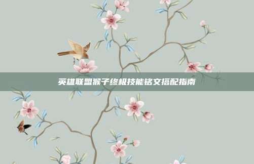 英雄联盟猴子终极技能铭文搭配指南