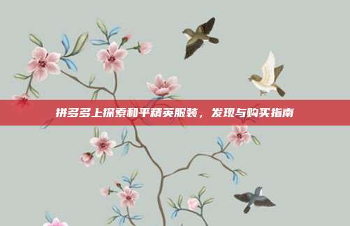 拼多多上探索和平精英服装,发现与购买指南