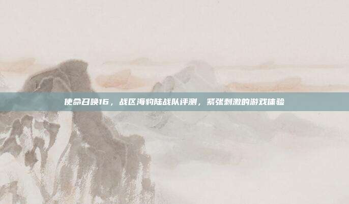 使命召唤16,战区海豹陆战队评测,紧张刺激的游戏体验