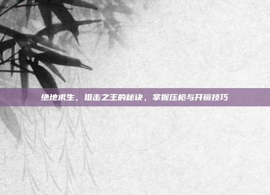 绝地求生,狙击之王的秘诀,掌握压枪与开镜技巧