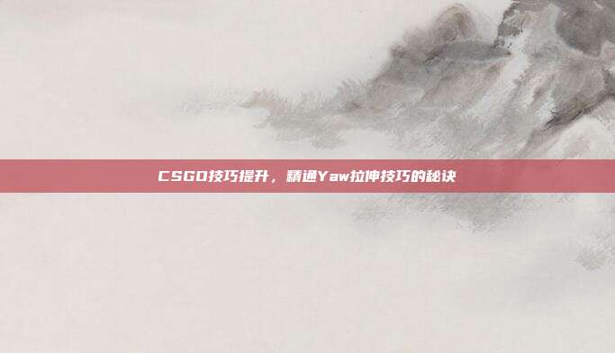 CSGO技巧提升,精通Yaw拉伸技巧的秘诀