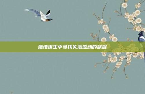 绝地求生中寻找失落感动的旅程