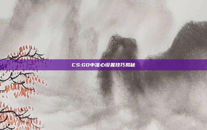 CS:GO中准心设置技巧揭秘
