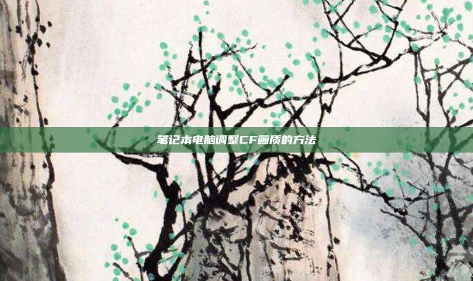 笔记本电脑调整CF画质的方法