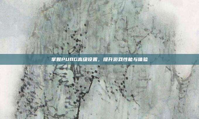掌握PUBG高级设置,提升游戏性能与体验
