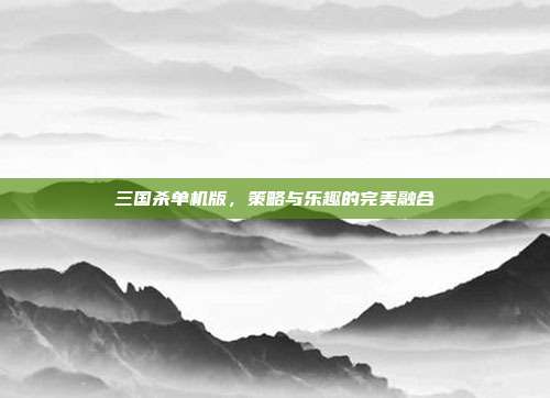 三国杀单机版,策略与乐趣的完美融合