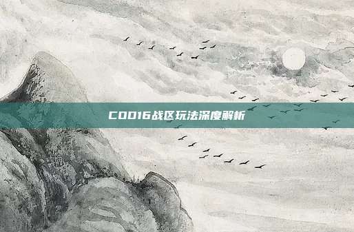COD16战区玩法深度解析