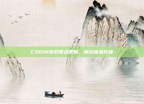 COD16游戏驱动更新,畅玩体验升级