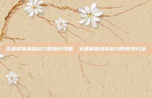 王者荣耀英雄战力值提升攻略,全面解析提高战力的有效方法