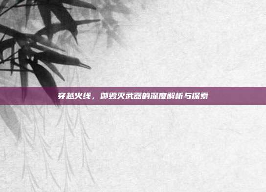 穿越火线,御毁灭武器的深度解析与探索