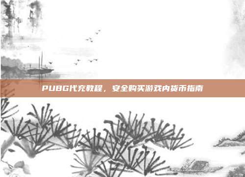 PUBG代充教程,安全购买游戏内货币指南