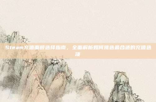 Steam充值面额选择指南,全面解析如何挑选最合适的充值选项