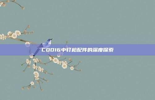 COD16中钉枪配件的深度探索