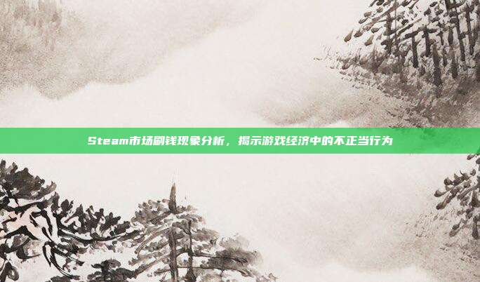 Steam市场刷钱现象分析,揭示游戏经济中的不正当行为
