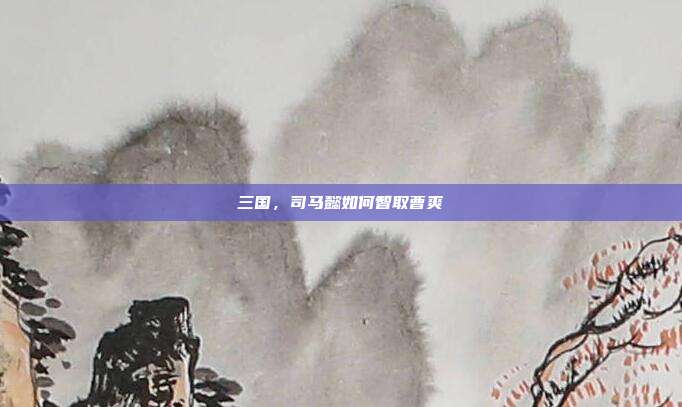 三国,司马懿如何智取曹爽