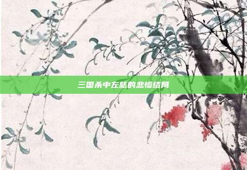 三国杀中左慈的悲惨结局