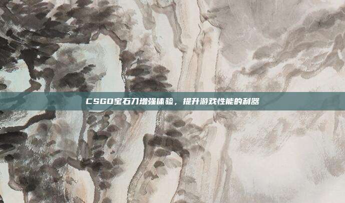 CSGO宝石刀增强体验,提升游戏性能的利器