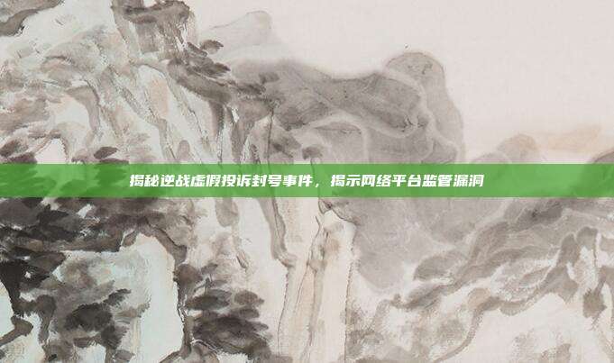 揭秘逆战虚假投诉封号事件,揭示网络平台监管漏洞