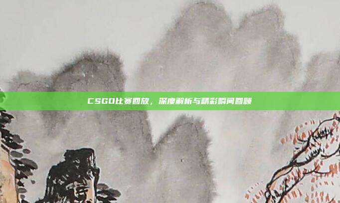 CSGO比赛回放,深度解析与精彩瞬间回顾