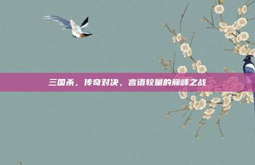 三国杀,传奇对决,言语较量的巅峰之战