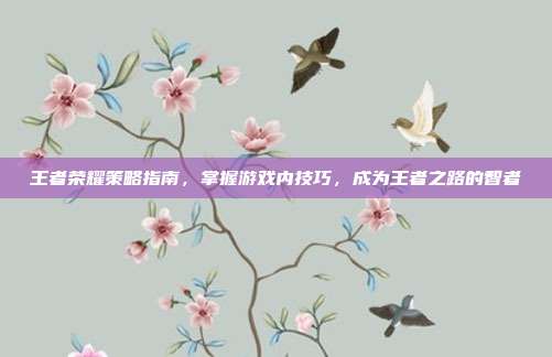王者荣耀策略指南,掌握游戏内技巧,成为王者之路的智者
