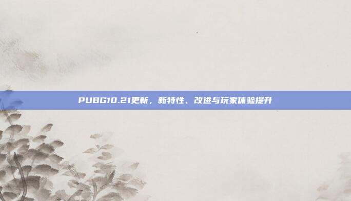 PUBG10.21更新,新特性、改进与玩家体验提升