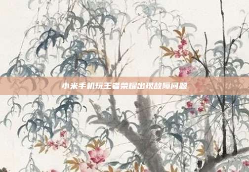 小米手机玩王者荣耀出现故障问题