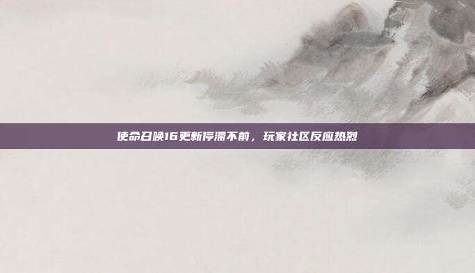 使命召唤16更新停滞不前,玩家社区反应热烈