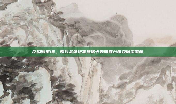 反恐精英16,现代战争玩家遭遇卡顿问题分析及解决策略
