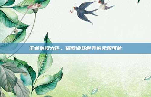 王者荣耀大区,探索游戏世界的无限可能