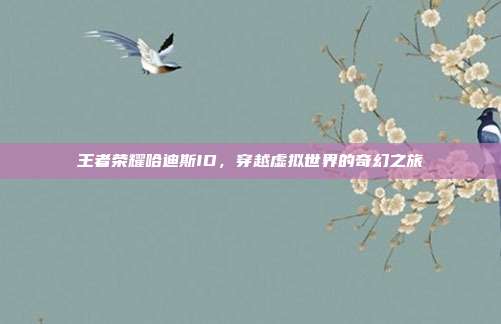 王者荣耀哈迪斯ID,穿越虚拟世界的奇幻之旅