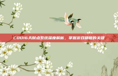 COD16天赋点系统深度解析,掌握游戏精髓的关键