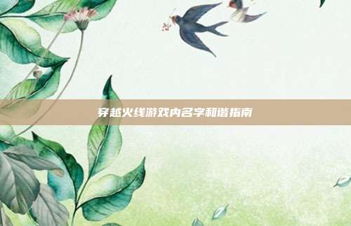穿越火线游戏内名字和谐指南