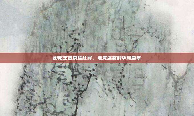 衡阳王者荣耀比赛,电竞盛宴的华丽篇章
