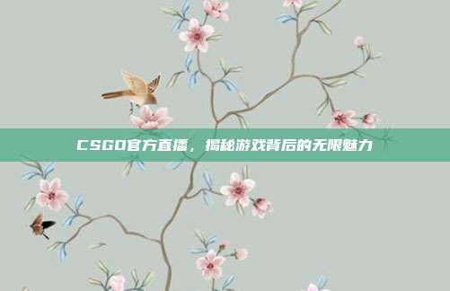 CSGO官方直播,揭秘游戏背后的无限魅力