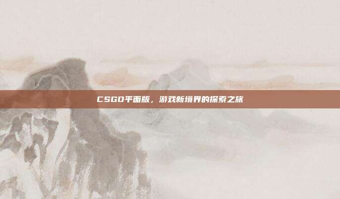 CSGO平面版,游戏新境界的探索之旅
