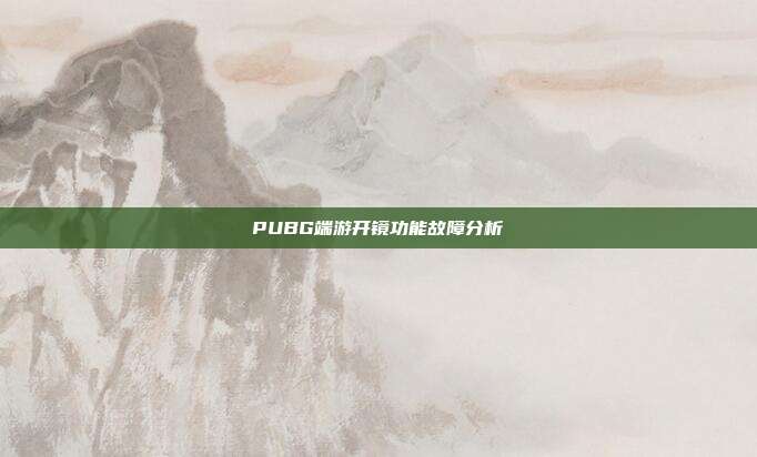 PUBG端游开镜功能故障分析