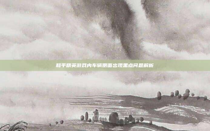 和平精英游戏内车辆侧面出现黑点问题解析