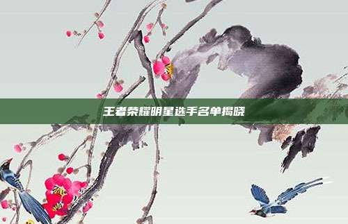 王者荣耀明星选手名单揭晓