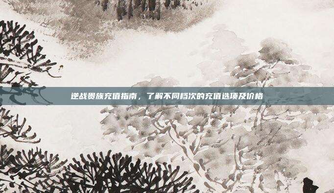 逆战贵族充值指南,了解不同档次的充值选项及价格