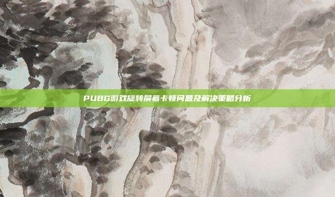 PUBG游戏旋转屏幕卡顿问题及解决策略分析