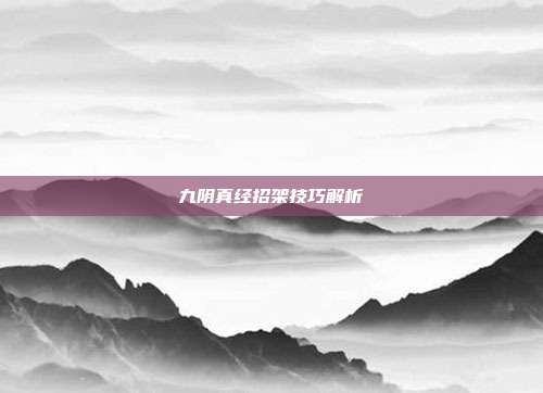 九阴真经招架技巧解析