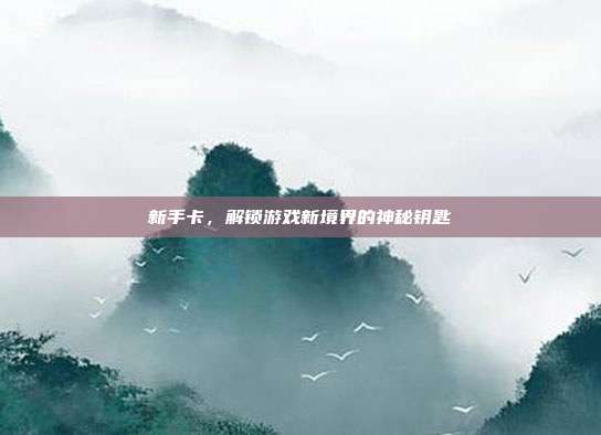 新手卡,解锁游戏新境界的神秘钥匙