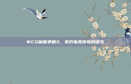 WCG魔兽争霸3,不朽电竞传奇的诞生