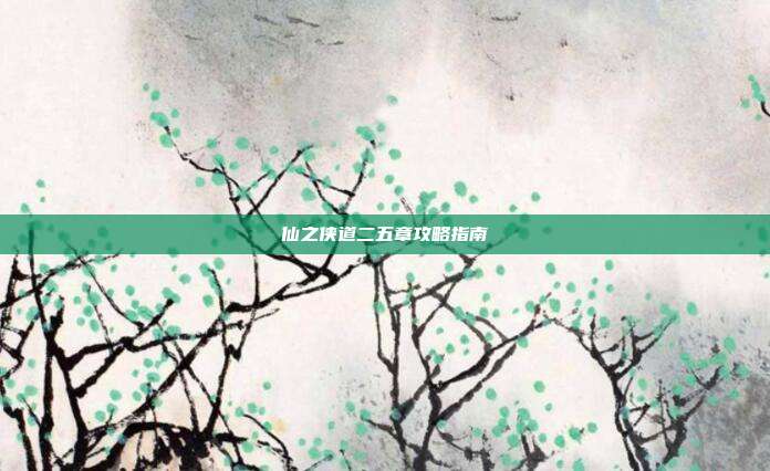 仙之侠道二五章攻略指南