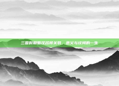 三国时期蜀汉名将关羽,忠义与坎坷的一生