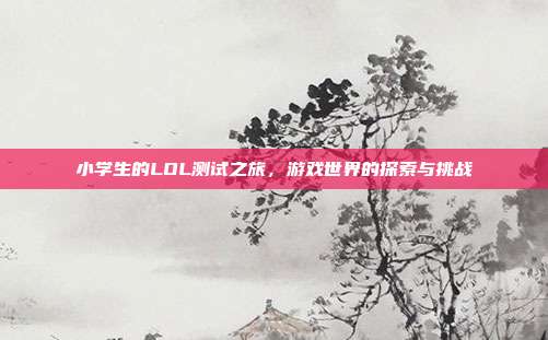 小学生的LOL测试之旅,游戏世界的探索与挑战