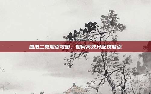 血法二觉加点攻略,如何高效分配技能点