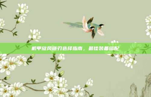 机甲旋风链刃选择指南,最佳装备搭配